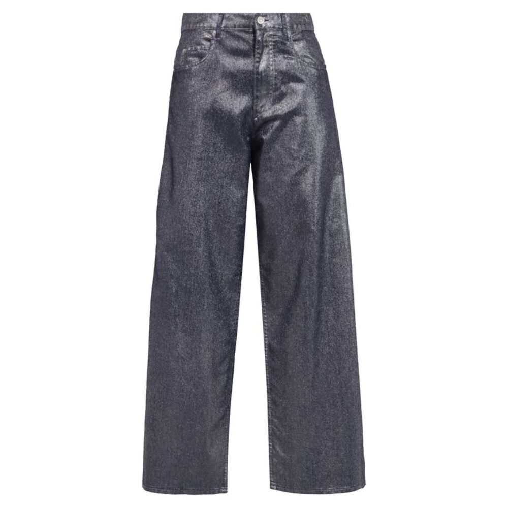 Isabel Marant Etoile Cover High-Rise Wide-Leg Jeans in Silver Cotton